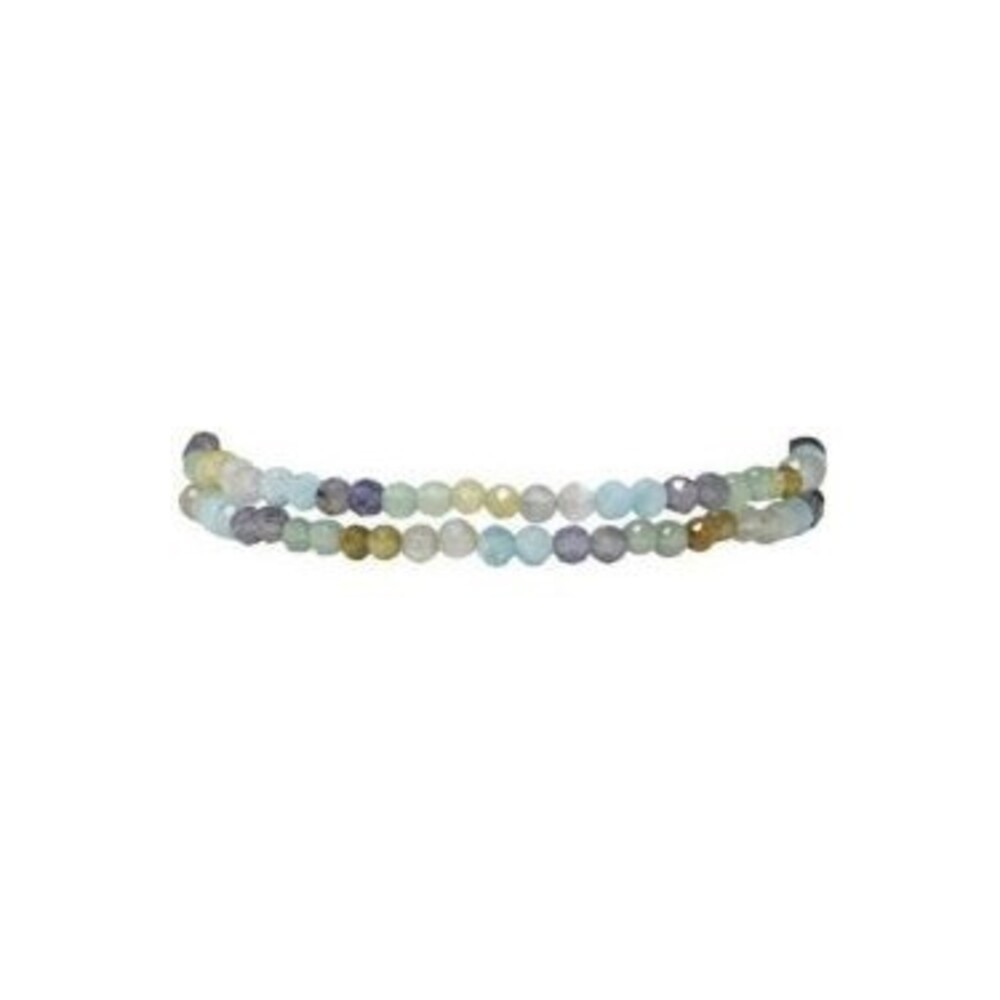 18K Gold-Plated, Aquamarine & Multi-Gemstone Wrap Bracelet